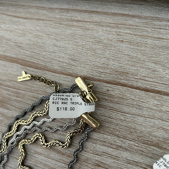 NWT Johnny Was Ric Rac Gold & Silver Necklace & Bracelet Set Triple Strand - Picture 7 of 16